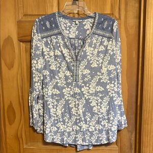 Women’s Plus Lucky Brand Boho Top Embroidered Embellishment on Top Size 2X